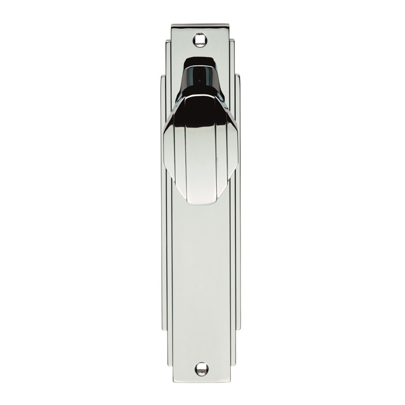 Art Deco Latch Door Handle, Polished Chrome