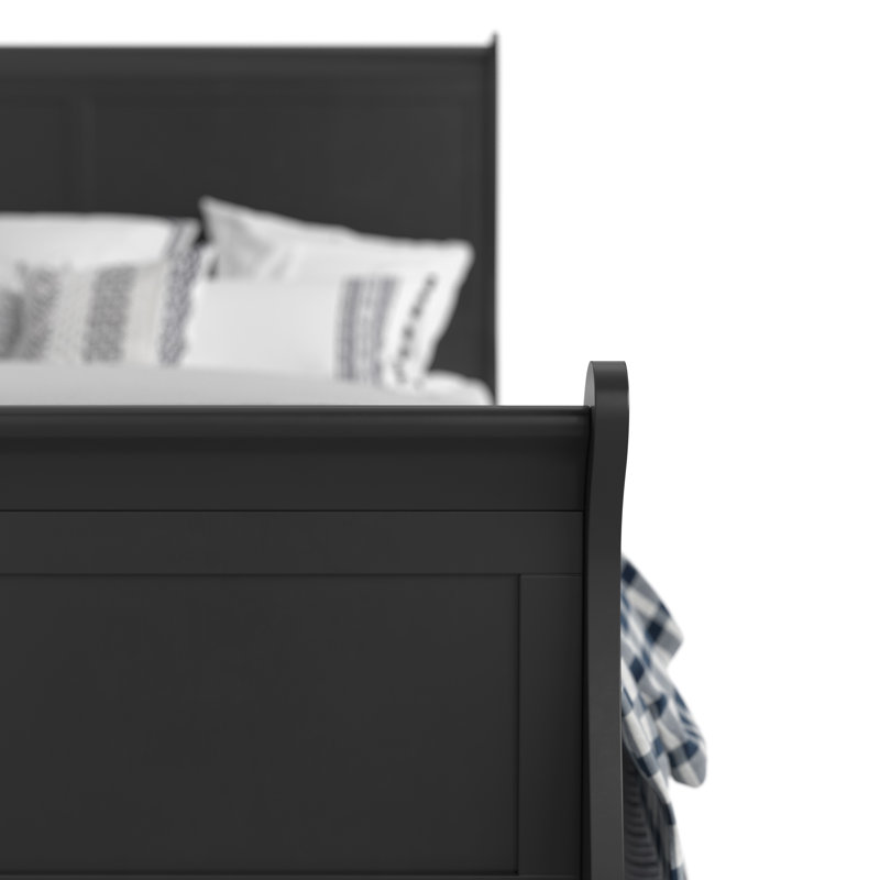 Lit standard Georgett Wood, Simple, Gris