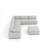 7-Piece Minimalist Modern Soft-Upholstered Sectional With Ottoman