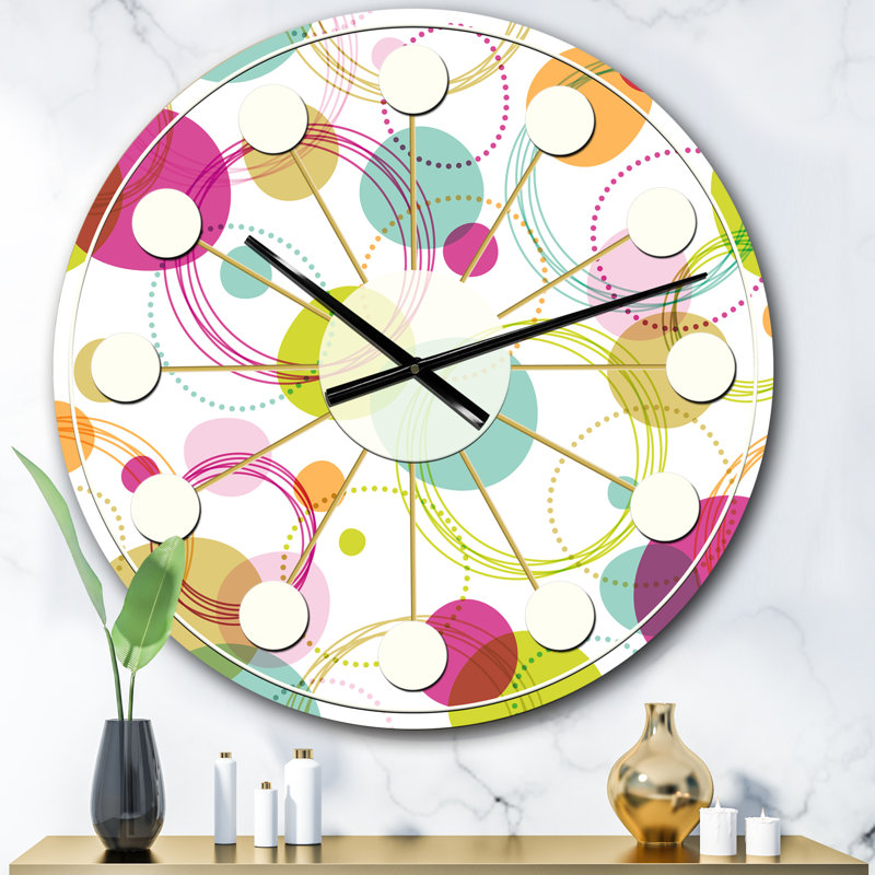 Horloge murale rétro Mid-Century, Surdimensionné