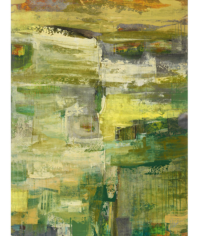 «Green Dream» par Maeve Harris - impression, H 32 po x l 24 po x P 1,5 po, Couche de verre