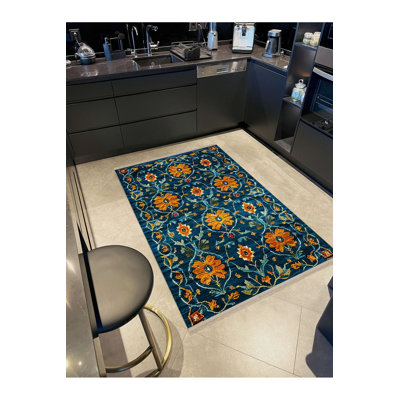Tapis orange lavable à la machine