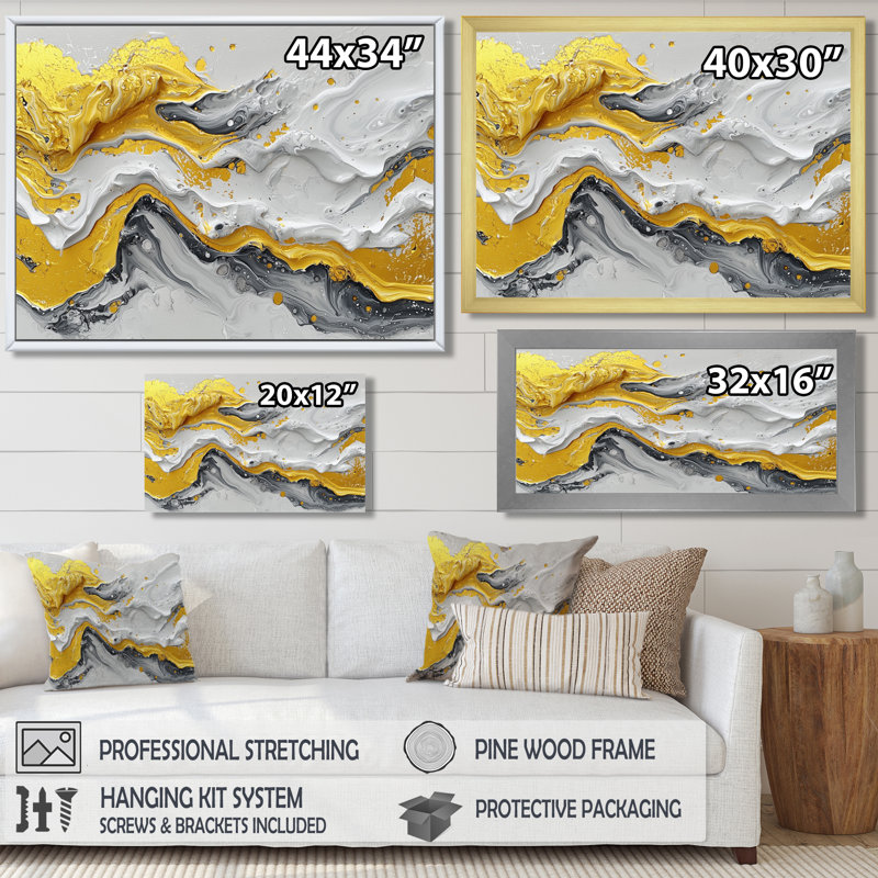 Amezcua - Abstract Large Wall Art, Toile tendue sur cadre, Ne s’applique pas, H 24 po x l 32 po