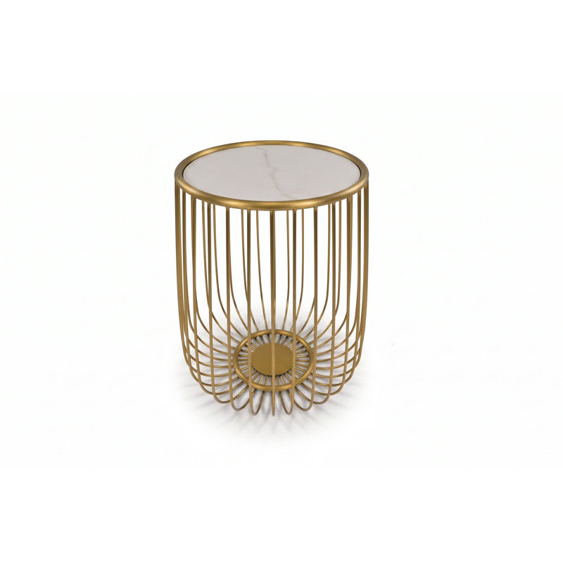 Marble Pedestal End Table