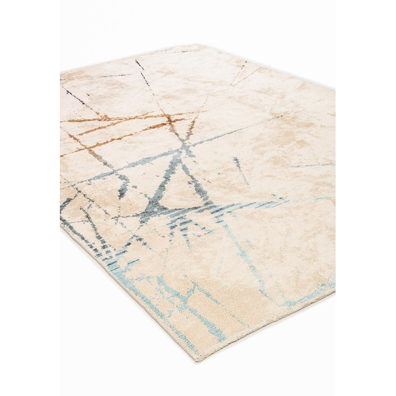 Modern Abstract Faded Lines Area Rug, Rectangle 6'7" x 9'10"