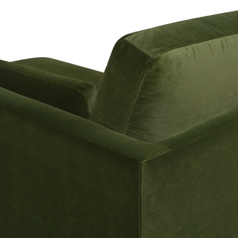 Chaise longue rembourrée Pera, Velours vert olive