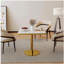 Table carrée bistro moderne tulipe 31,5 pouces avec plateau en faux marbre, facile à assembler, structure en métal robuste-236385498