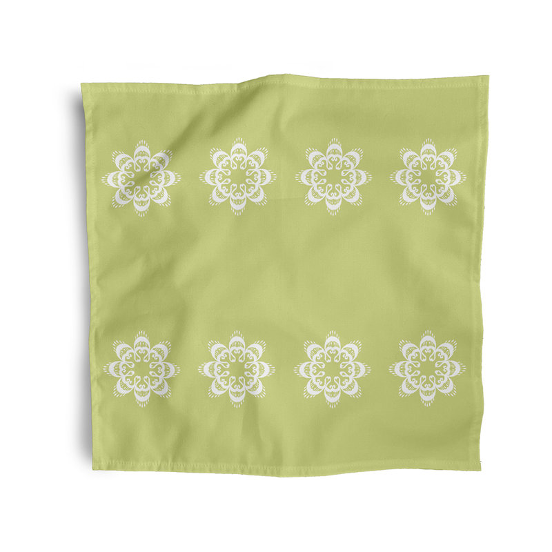 Cherylene Ikat Mandala Napkins, Green