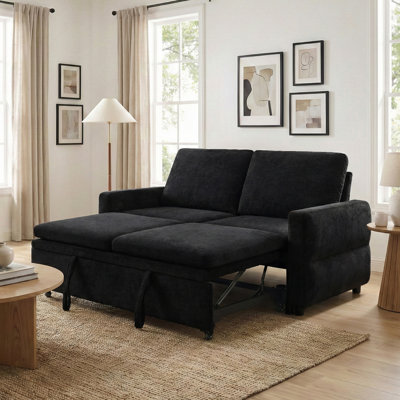 Convertible Sofa Bed 62.75" Sleeper Sofa Loveseat Sofa Couch With Adjustable Backrest And USB Ports For Living Room
