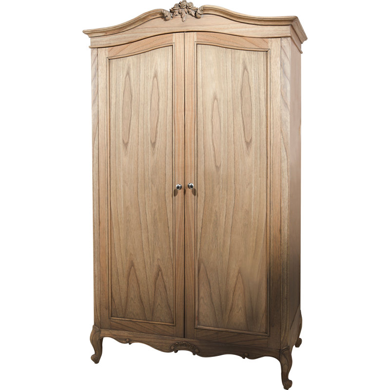 Cecilia 2 Door Solid Wood Wardrobe, Weathered