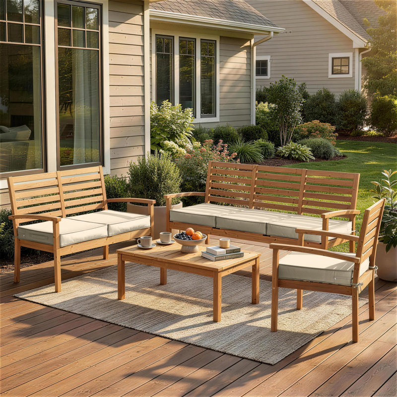 Outdoor  4'' Non-Slip Cushion Cover Water-Repellent Seat Cushion Slipcover With Portable Carry Handle., 22" W x 22" D, 4"