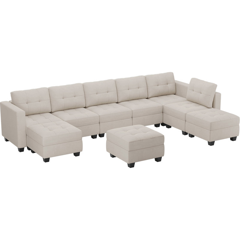 Canapé modulaire Soneson, Velours beige