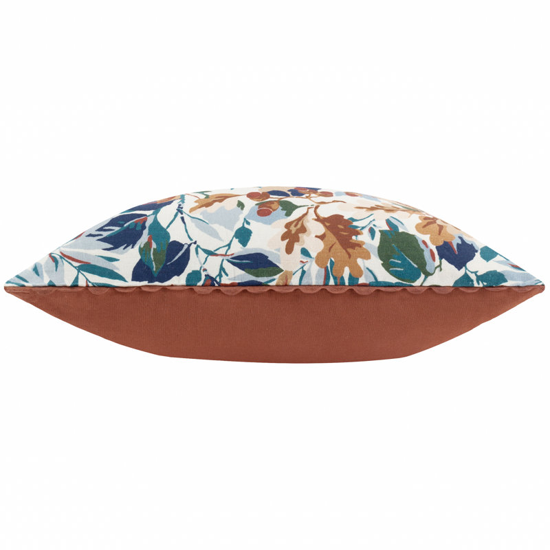Robins Wood Down Blend Floral Orange Square Throw Cushion