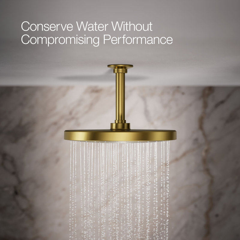 Flood Fixed Shower Head, Vibrant Brushed Moderne Brass