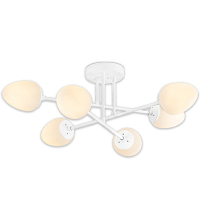 6 Lights Metal Body Glass Cap Chandelier