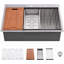 Évier de cuisine encastré en acier inoxydable de calibre 16 R10 de 33 po avec station de travail intégrée avec rebord intégré et accessoires (lot de 5), 33 po x 22 po x 10 po Workstation