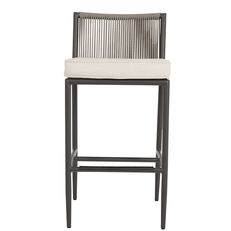 Pietra Outdoor Bar Stool, Bar Stool (26" Seat Height), Echo Ash Sunbrella®