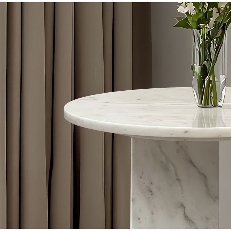 Table d'appoint ronde semi-polie en marbre, table d'appoint, petite table, marbre véritable, marbre véritable