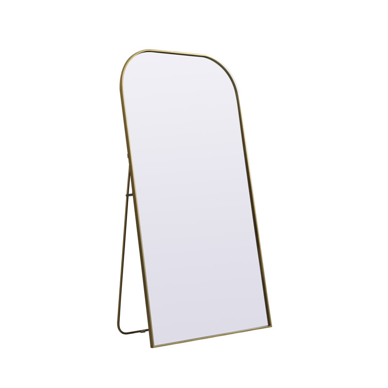 Sabine Metal Arch Floor Mirror, 72" x 35", Brass