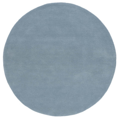 Fifth Avenue Hand Tufted Wool/Cotton Solid Color Rug in Blue