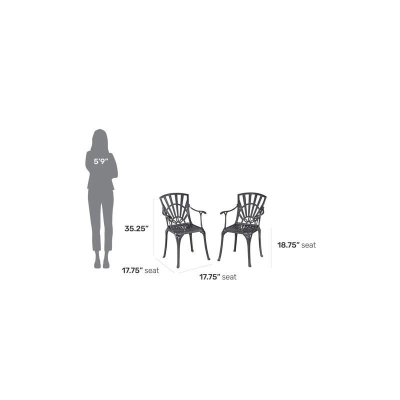 Laux 6 - Person Metal Patio Dining Set with Rectangular Table, Charcoal