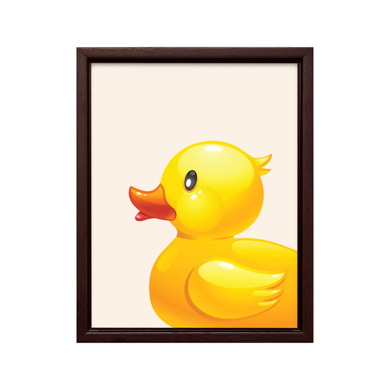 Canard en caoutchouc, Canvas, Brown Framed, 11"H x 14"W