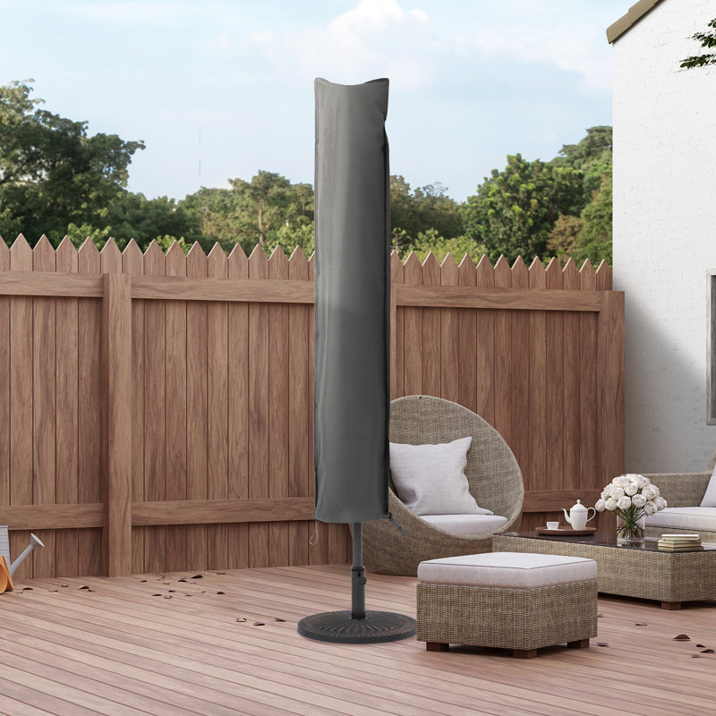 Housse de parasol de terrasse pour terrasse, gris