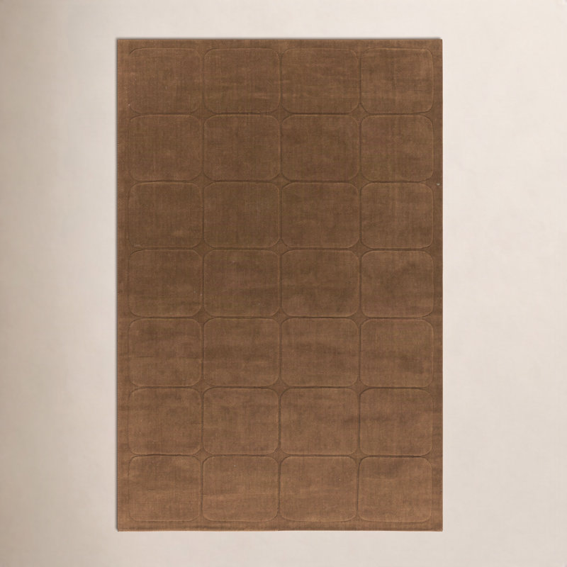 Tapis géométrique en laine tissé à la main Aldery 9 pi x 12 pi, 9' x 12'