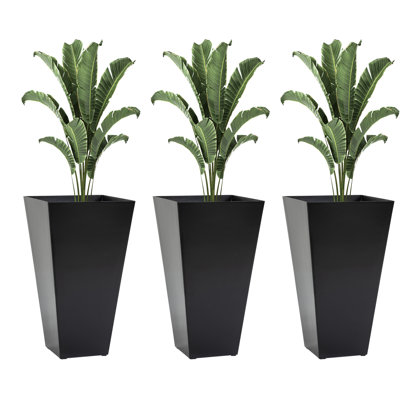Outsunny Set Of 3 Tall Planters With Drainage Hole