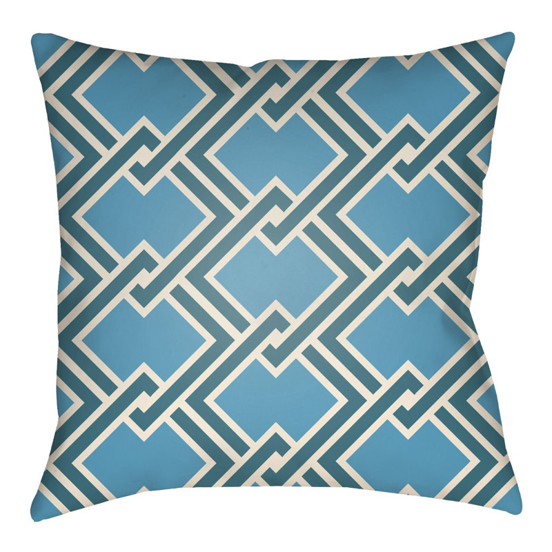 Litchfield Cabana Geometric Reversible Throw Pillow, 20" H x 20" W, Aqua/Teal