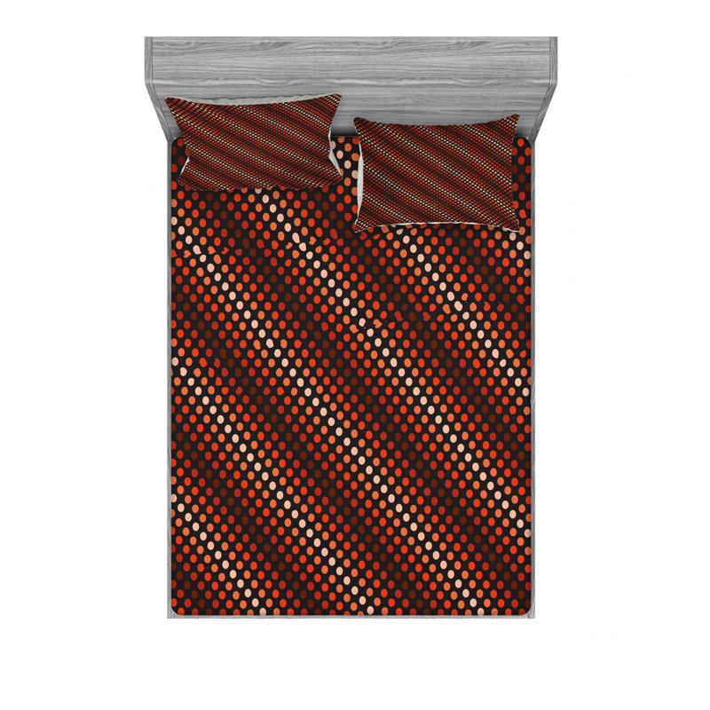 Ensemble de draps Funky Nostalgic In Contrast, Ensemble de draps pour lit double avec un drap-hou