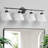Kaylisa 4 Light Mid-Century Modern Matte Black Dimmable Empire Vanity Light-336612723