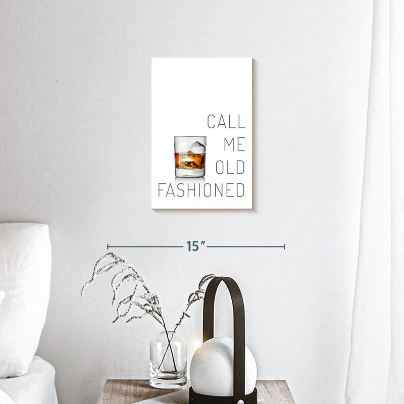 Old Fashioned Whiskey Canvas Print, 12'' H X 8'' W
