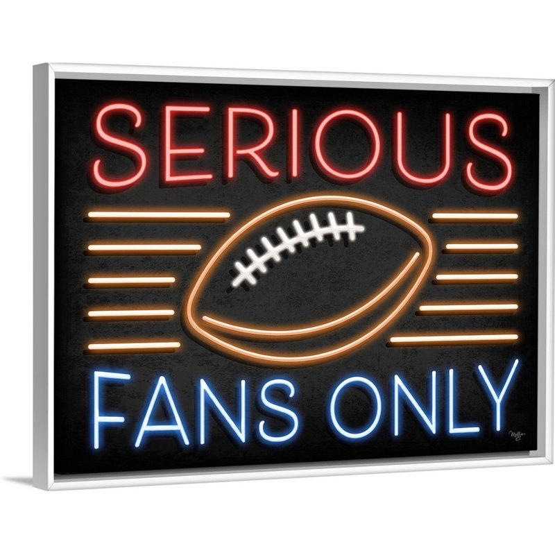 «Neon Football Fans» par Mollie B., reproduction d'art sur toile tendue, H 14 po x l 18 po x P 1,75 po, Cadre blanc