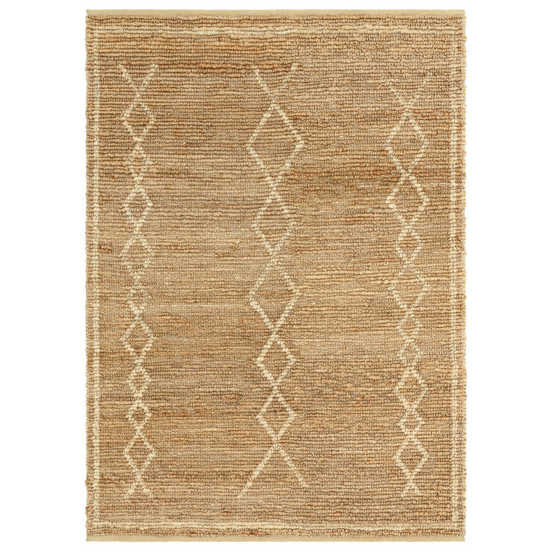 Adib Bleach Jute Area Rug, Rectangle 120 x 170 cm, Natural
