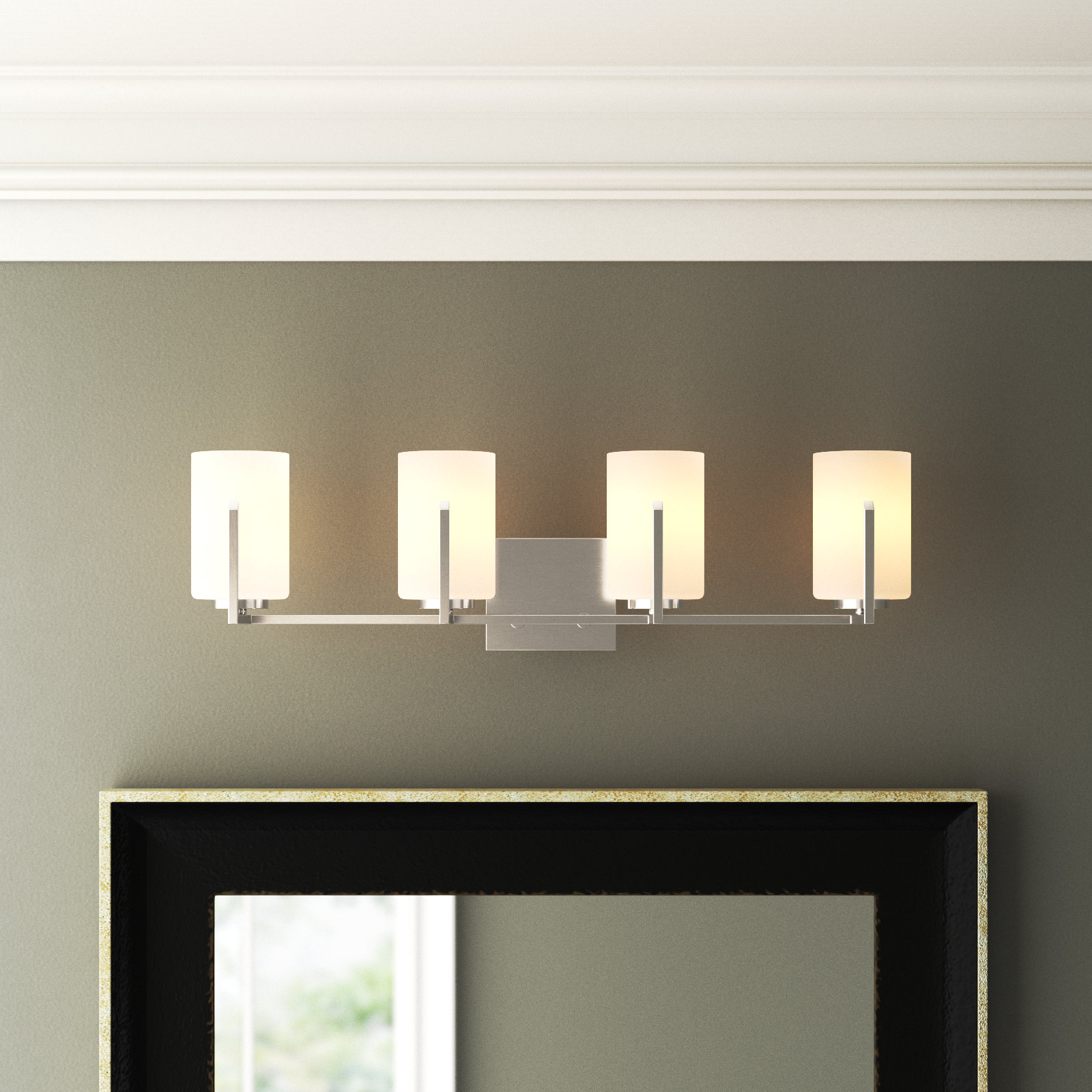 Ronsie 4-Light Dimmable Vanity Light, Satin Nickel