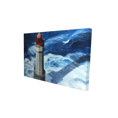 «The phare de jument», art sur toile hyperréaliste par vagues