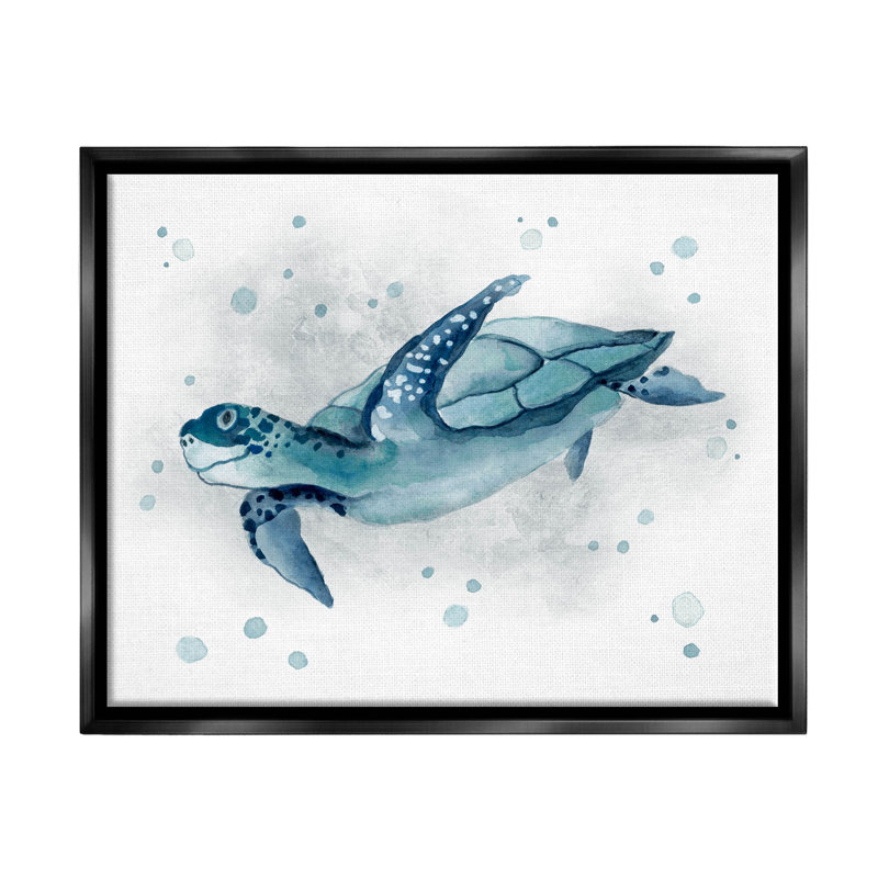 «Sea Life», art giclée par Janet Tava, H 17 po x l 21 po x P 1,7 po, Cadre flottant noir de jais