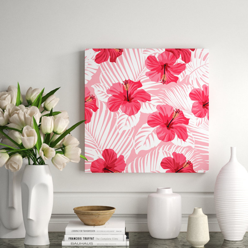 Pink Tropics Print, Rectangle 16" H x 20" W x 2.5" D