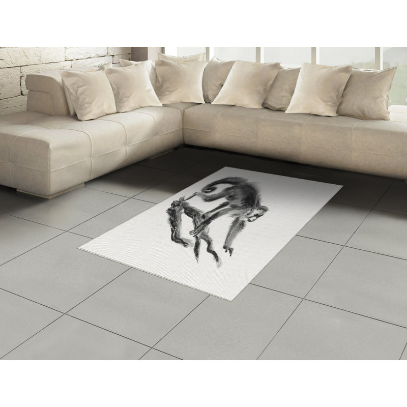 Tapis décoratif à longs poils en fibre de polyester haute densité Animal, Rectangle— 4 pi x 5 pi 8 po