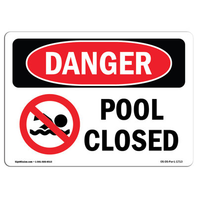 Pool Closed Aluminum Sign 12 x 18