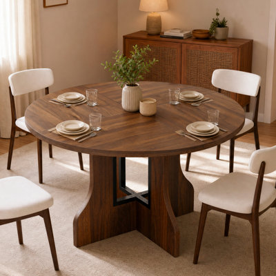 Round Dining Table 120cm, Walnut