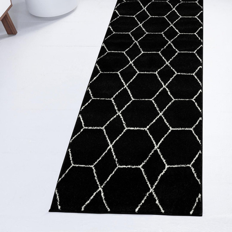 Mariela Black Area Rug, Runner 2' x 10', Black