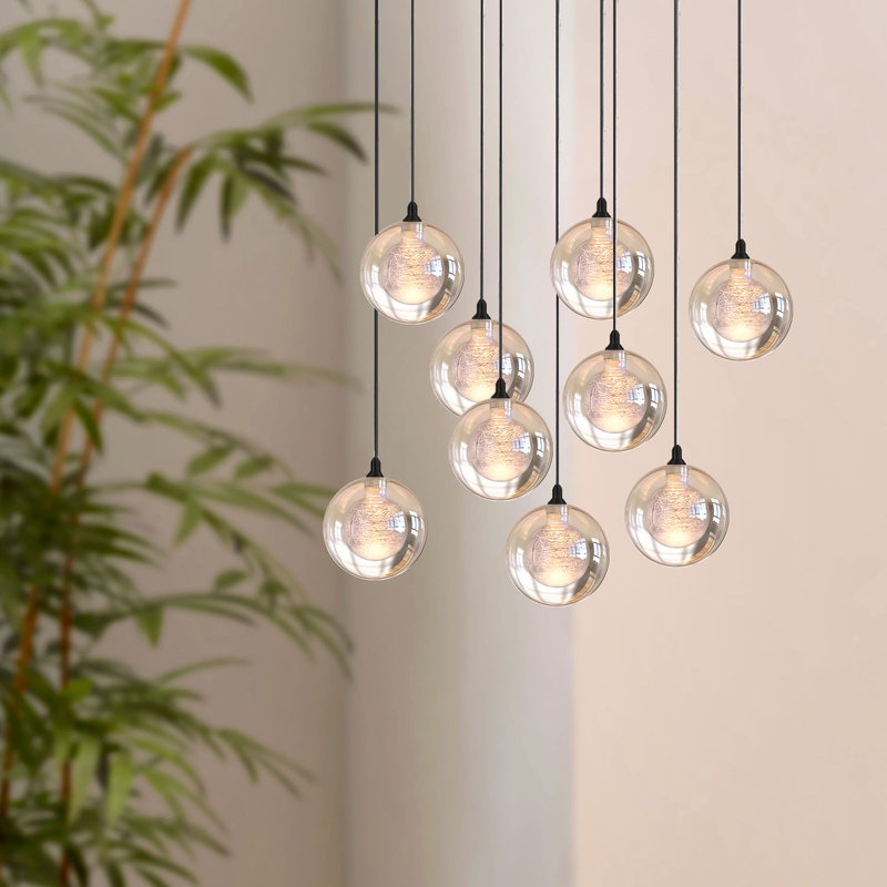 Riverdale 9 - Light Cluster Pendant, Matte Black
