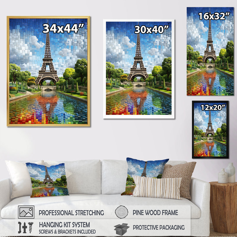 «Paris In Spring Bloom - City Paris», reproduction sur toile, H 32 po x l 16 po x P 1 po, Cadre doré à une seule photo
