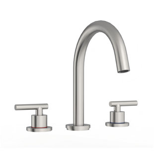 Cube Widspread 3-hole,2-handle Bathroom Sink Faucet with Drain Assembly