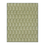 Rug & Kilim’S Block Print Custom Rug Design In Green With Cream Floral Patterns