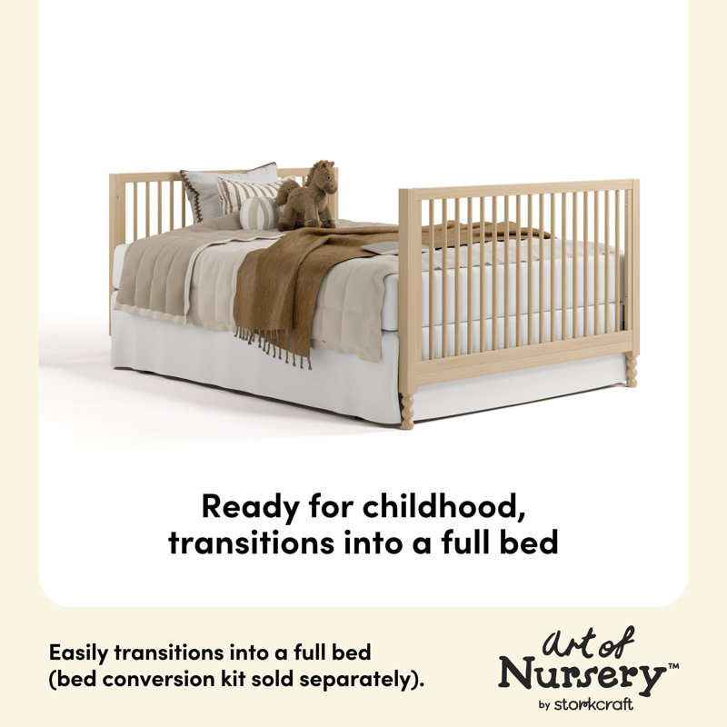 Rio 5-in-1 Convertible Crib with Toddler Guardrail, Driftwood
