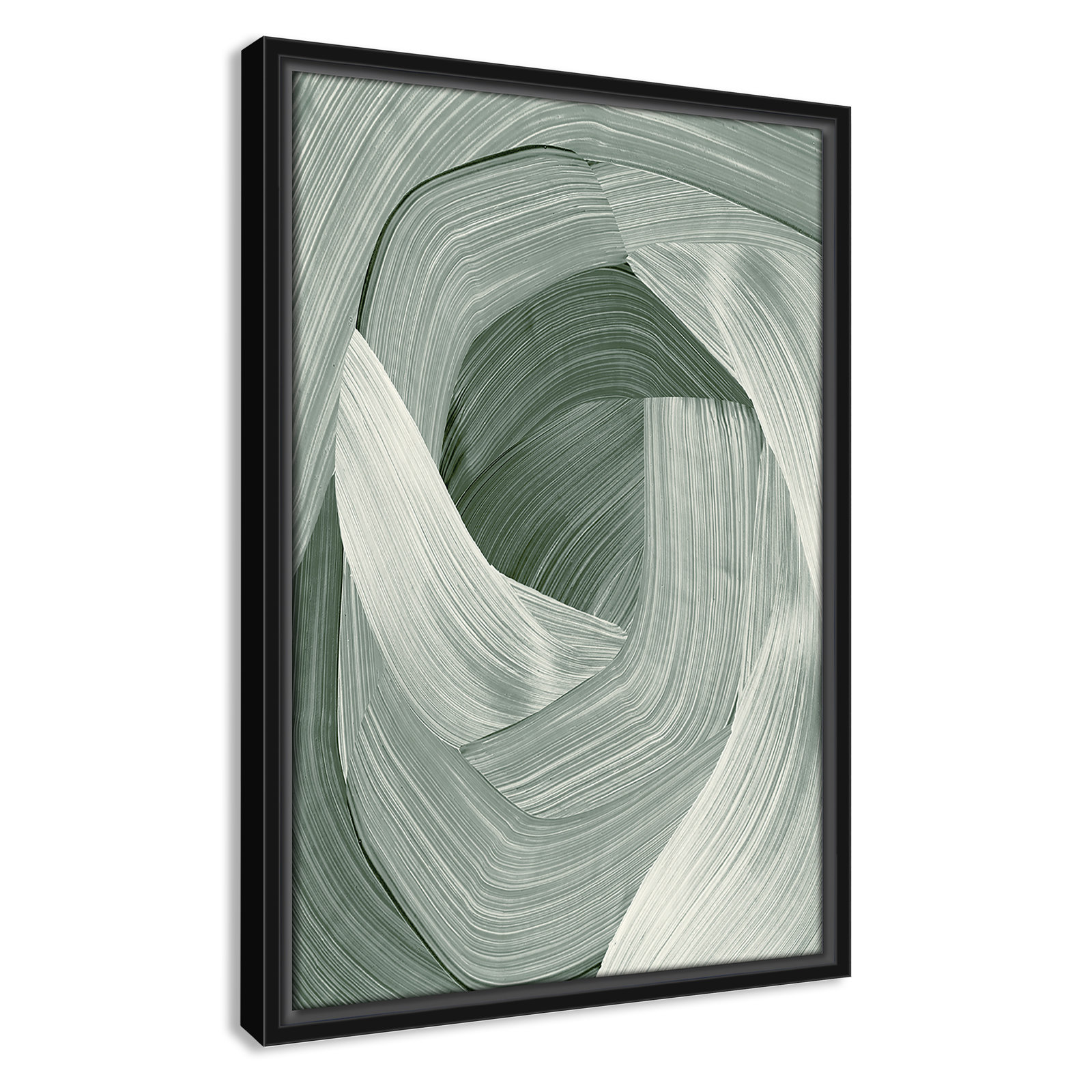 Enriched Emerald - Floater Frame Graphic Art Print on Canvas, Black , 19.5" H x 13.5" W