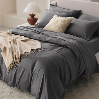 Double Stitch Cotton Tencel Cooling Duvet Cover